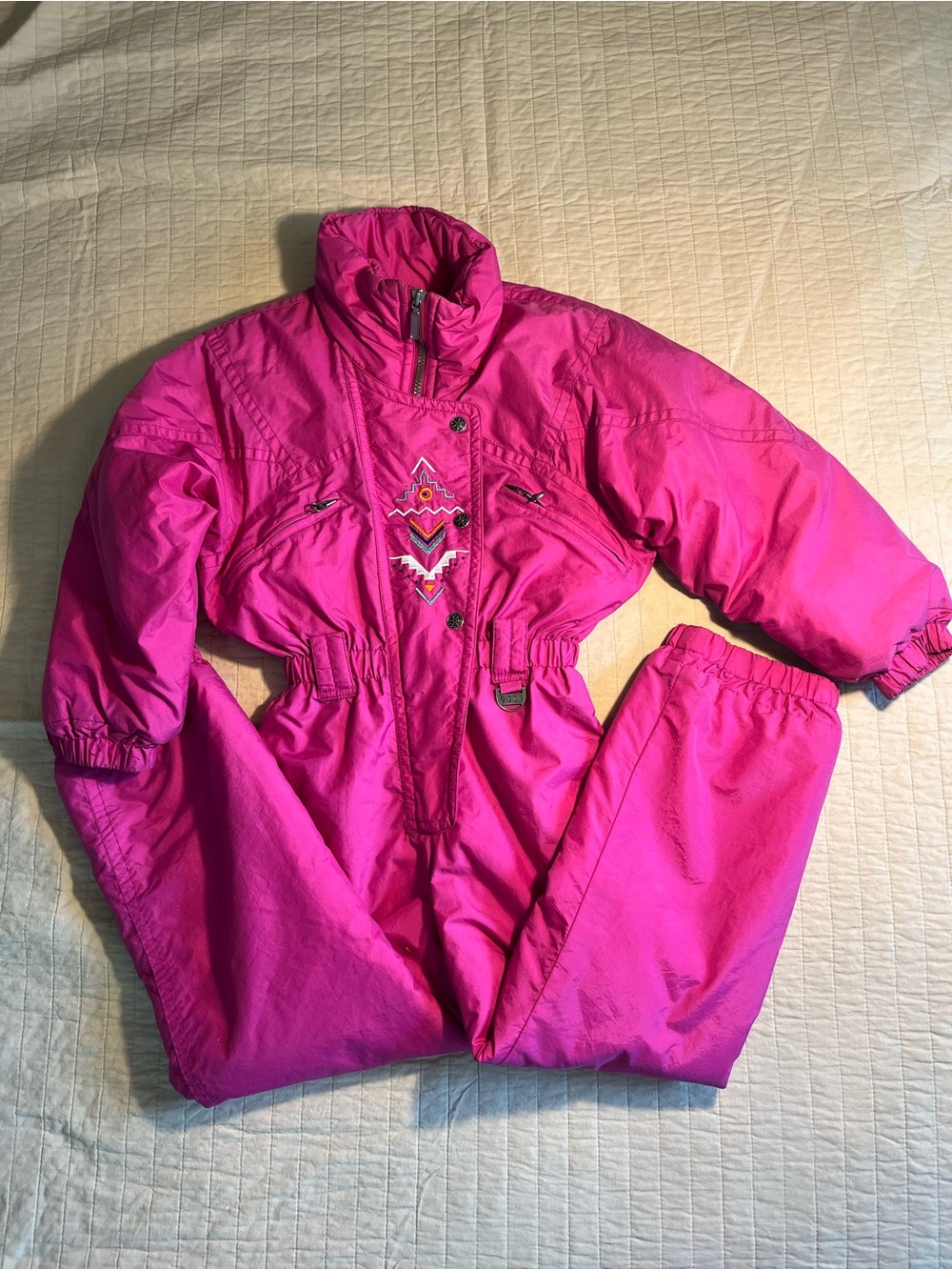 Children's Bright Pink Insulated Puffer Snowsuit